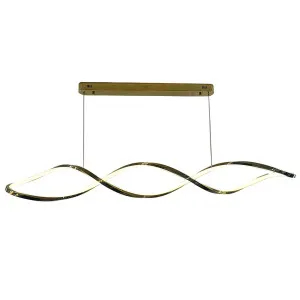 Vencha Kingston Contemporary LED Pendant with Modern Looping Wave Gold by Vencha, a Pendant Lighting for sale on Style Sourcebook