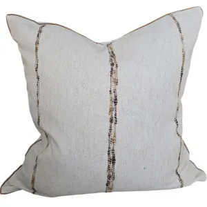 Serene Cushion 55cm Square - Earthy Brown Striped | Cream White by null, a Cushions, Decorative Pillows for sale on Style Sourcebook