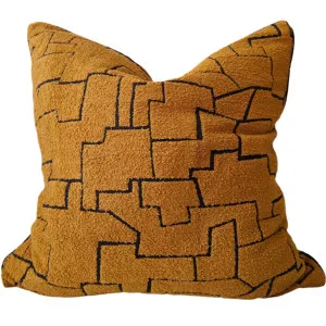 Serene Cushion 55cm Square - Bright Orange | Abstract Black by null, a Cushions, Decorative Pillows for sale on Style Sourcebook