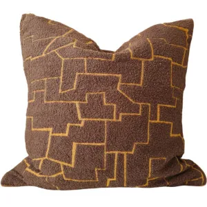 Serene Cushion 55cm Square - Chocolate | Abstract Burnt Orange by null, a Cushions, Decorative Pillows for sale on Style Sourcebook