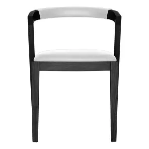 Milan Dining Chair in Leather White / Black by OZ Design, a Dining Chairs for sale on Style Sourcebook