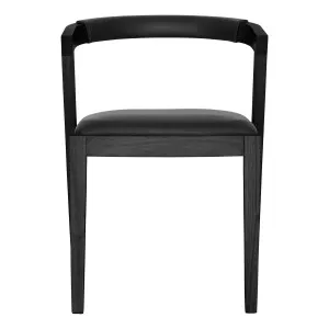 Milan Dining Chair in Leather Black / Black by OZ Design, a Dining Chairs for sale on Style Sourcebook
