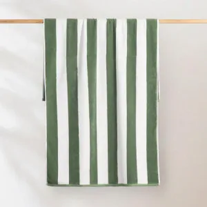 Striped Cabana Beach Towel Canningvale - Green, Cotton Terry by Canningvale, a Sheets for sale on Style Sourcebook