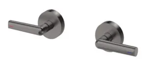 Vivid Slimline Plus Lever Wall Top Assemblies 15mm Extended Spindles In Brushed Carbon By Phoenix by PHOENIX, a Bathroom Taps & Mixers for sale on Style Sourcebook