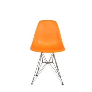Ex Display - DSR Side Dining Chair - Eames Replica - Eiffel Base - Orange by Interior Secrets - AfterPay Available by Interior Secrets, a Dining Chairs for sale on Style Sourcebook