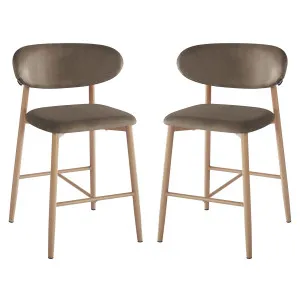Audrey Velvet Fabric Upholstered Barstool (Set of 2) by Luxo, a Bar Stools for sale on Style Sourcebook