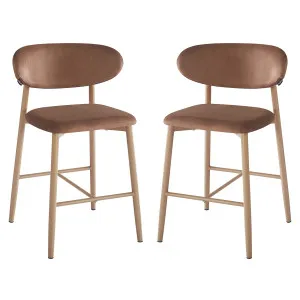 Audrey Velvet Fabric Upholstered Barstool (Set of 2) by Luxo, a Bar Stools for sale on Style Sourcebook