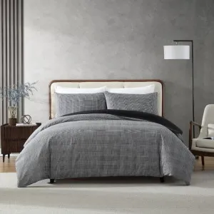 Kenneth Cole Houndstooth Plaid Black White Quilt Cover Set by null, a Quilt Covers for sale on Style Sourcebook