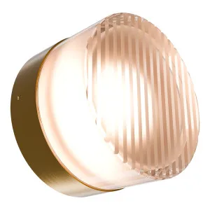 Calibo Gull Round Ribbed Acrylic 3CCT LED Exterior Wall Light Brass by Calibo, a Outdoor Lighting for sale on Style Sourcebook