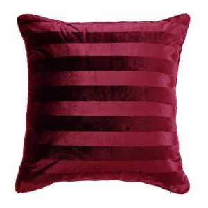 Morgan and Reid Cherry Red Velvet Stripe Snuggle Fleece European Pillowcase Pair by null, a Cushions, Decorative Pillows for sale on Style Sourcebook