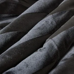 Morgan and Reid Black Velvet Stripe Crushed Snuggle Fleece Pillowcase Pair by null, a Pillow Cases for sale on Style Sourcebook