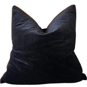 The Boulevard Luxe Velvet 55cm Square - Black with Rust Piping by null, a Throws for sale on Style Sourcebook