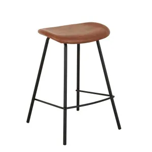 Tobi Barstool - VINTAGE TAN PU - Black Metal by null, a Bar Stools for sale on Style Sourcebook