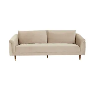 Vittoria Carson 3 Seater Sofa - Pearl Velvet - Dark Walnut by null, a Sofas for sale on Style Sourcebook