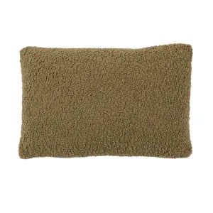 Hugo Rectangle Cushion - Moss Sherpa - Driftwood by null, a Cushions, Decorative Pillows for sale on Style Sourcebook