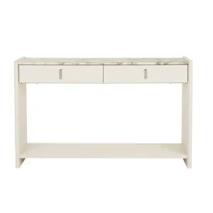 Pearce Marble Console - Matt Ocean Marble - Bone by null, a Console Table for sale on Style Sourcebook