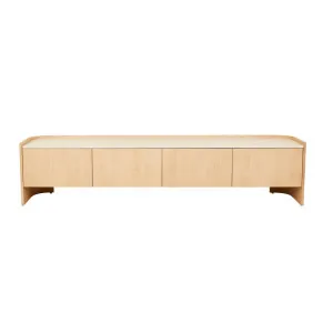Billie Marble Entertainment Unit - Natural Travertine - Satin Oak by null, a Entertainment Units & TV Stands for sale on Style Sourcebook