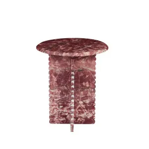 Rufus Fleur Side Table - Carmine Marble by null, a Bedside Tables for sale on Style Sourcebook