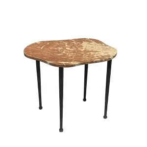 Dali Sway Marble Side Table - Ember - Antique Brass by null, a Side Table for sale on Style Sourcebook