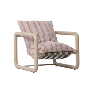 Frankie Tube Occasional Chair - Crimson Spice Stripe - Clay by null, a Outdoor Chairs for sale on Style Sourcebook