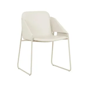 Rye Dining Armchair - Light Linen Grey - Grey Metal by null, a Chairs for sale on Style Sourcebook
