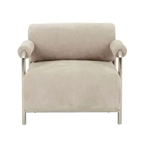 Sidney Renzo Sofa Chair - Parchment - Chrome by null, a Chairs for sale on Style Sourcebook
