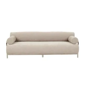 Sidney Renzo 3 Seater Sofa - Parchment - Chrome by null, a Sofas for sale on Style Sourcebook