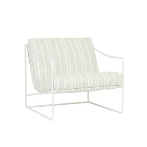 Allegra Outdoor Sofa Chair - Verdant Stripe - Aluminium White by null, a Outdoor Chairs for sale on Style Sourcebook