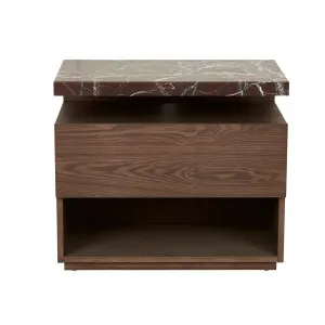 Float Bedside Table - Matt Rouge Marble - Smoked Ash by null, a Bedside Tables for sale on Style Sourcebook
