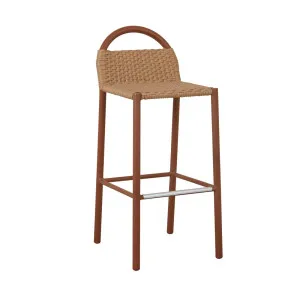 Jules Woven Outdoor Barstool - Safari Weave - Brique by null, a Outdoor Chairs for sale on Style Sourcebook