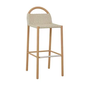 Jules Woven Outdoor Barstool - Shell - Ginger by null, a Outdoor Chairs for sale on Style Sourcebook