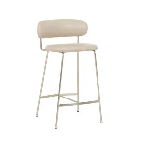 Piccolo Barstool - Sandstone PU - Brushed Chrome by null, a Bar Stools for sale on Style Sourcebook
