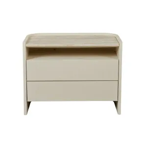 Elsie Two Drawer Bedside - Natural Travertine - Shell by null, a Bedside Tables for sale on Style Sourcebook
