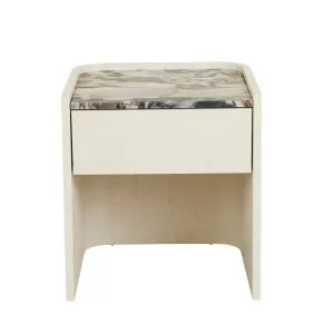 Elsie Bedside - Matt Ocean Marble - Shell by null, a Bedside Tables for sale on Style Sourcebook