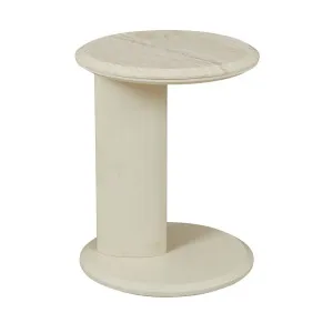 Rudy Marble Side Table - Natural Travertine - Shell by null, a Side Table for sale on Style Sourcebook