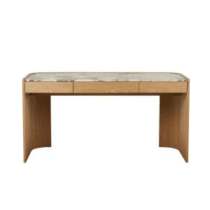 Elsie Marble Desk - Matt Ocean Marble - Natural Ash by null, a Desks for sale on Style Sourcebook