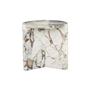 Venus Revolve Side Table - Satin Ocean Marble by null, a Side Table for sale on Style Sourcebook