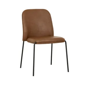 Ace Stackable Dining Chair - Nutmeg PU - Matt Black by null, a Chairs for sale on Style Sourcebook