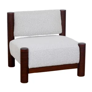 Trove Ridged Occasional Chairs - Ivory Boucle - Chestnut by null, a Chairs for sale on Style Sourcebook