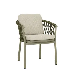 Montroi Weave Dining Armchair - Jungle Green - Natural by null, a Chairs for sale on Style Sourcebook