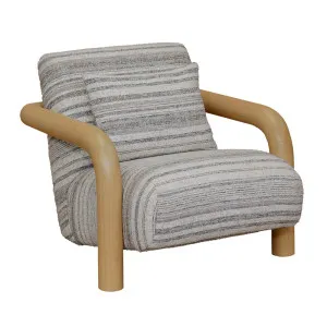 Trove Wrap Occasional Chair - Greige Stripe - Natural Mindi by null, a Chairs for sale on Style Sourcebook