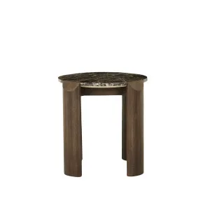Willa Marble Side Table - Emperador Marble - Chocolate Oak by null, a Side Table for sale on Style Sourcebook