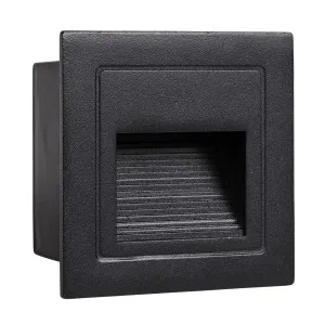 Havit Trin Midi Square LED Weatherproof Recessed Outdoor Step Light 240V AC Black by Havit, a LED Lighting for sale on Style Sourcebook