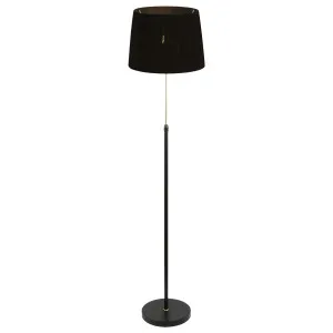 CLA Crecer Height Adjustable Floor Lamp with Slanted Pleated Shade Black & Antique Brass by Compact Lamps Australia, a Floor Lamps for sale on Style Sourcebook
