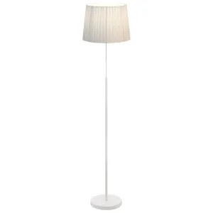 CLA Crecer Height Adjustable Floor Lamp with Slanted Pleated Shade White & Chrome by Compact Lamps Australia, a Floor Lamps for sale on Style Sourcebook