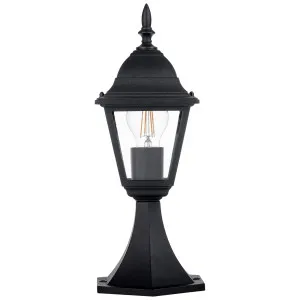 Havit Newark Modern Four Panels Clear Glass Aluminium Outdoor Pillar Light Black by Havit, a Outdoor Lighting for sale on Style Sourcebook