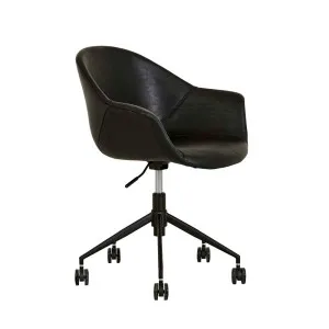 Daisy Office Chair - Vintage Matt Black PU - Black by null, a Chairs for sale on Style Sourcebook