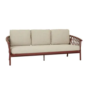 Montroi Weave 3 Seater Sofa - Sunbaked Clay - Natural by null, a Outdoor Furniture for sale on Style Sourcebook