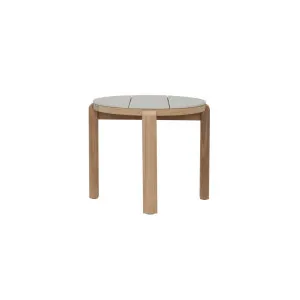Cannes Quadra Round Side Table - Crema - Natural Teak by null, a Outdoor Furniture for sale on Style Sourcebook