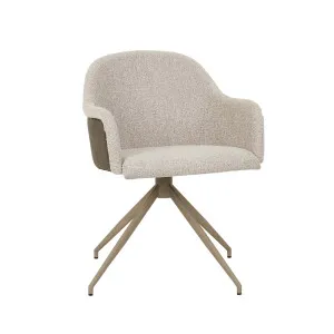 Riley Piped Spider Leg Office Chair - Chai Boucle - Vintage Matt Dark Brown PU by null, a Chairs for sale on Style Sourcebook